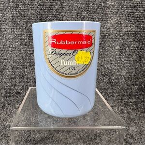Vtg Rubbermaid Designer Collection 7oz Blue Bathroom Tumbler Cup 1990 NWT